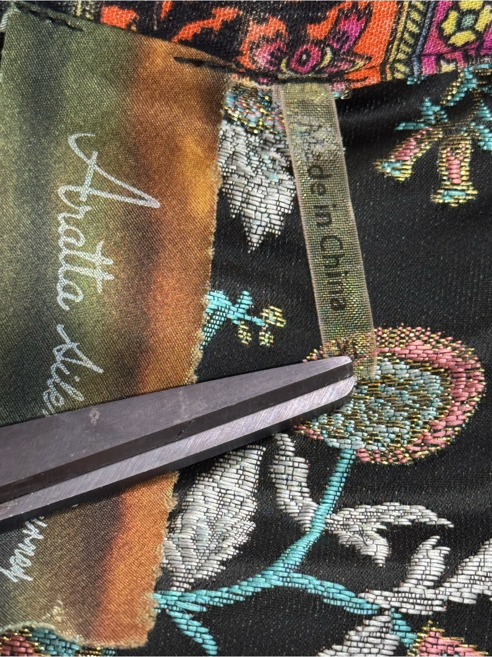 Aratta Silent Journey Stevie Nicks Maxi Dress Metallic Jacquard Boho Mixed XL - Picture 7 of 9